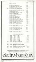 1977 Electro-Hamnonix price list